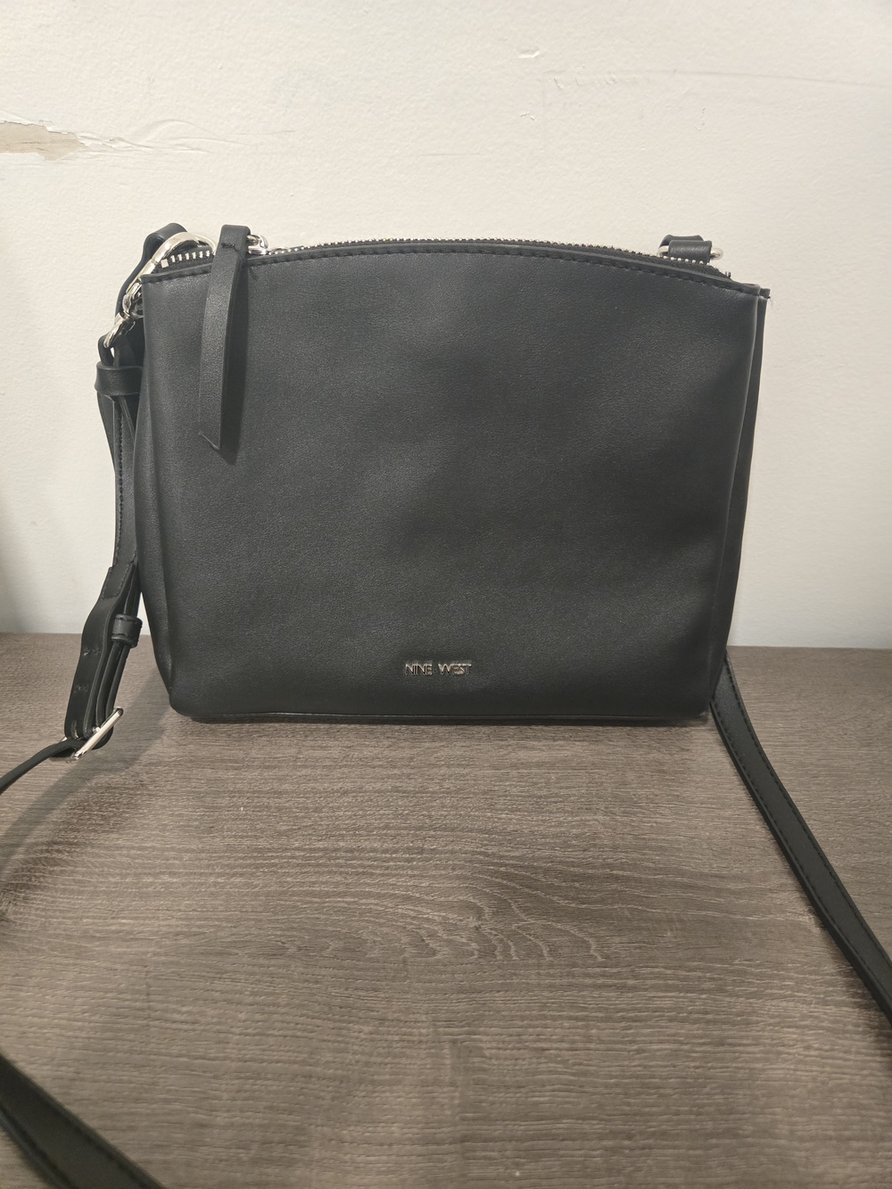 Nine West Black Leather Crossbody Bag